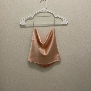 Peach silk top